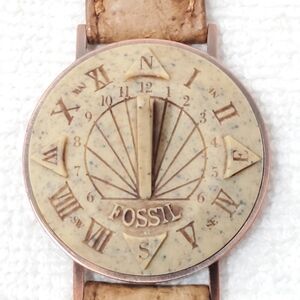 Fossil Beige and Brown Leather Watch